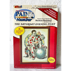 Paint By Number Kit Between Acts Clown Puppy Normal Rockwell Sat Evening Post